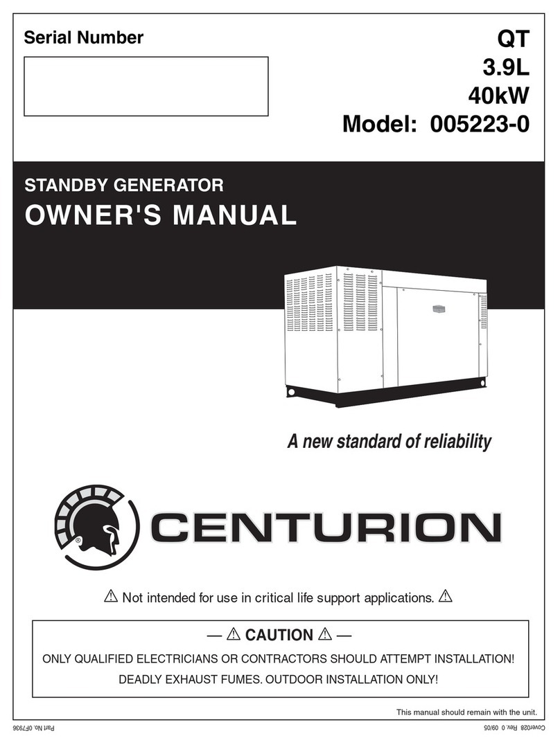 Generac Power Systems Centurion 005223-0 User manual