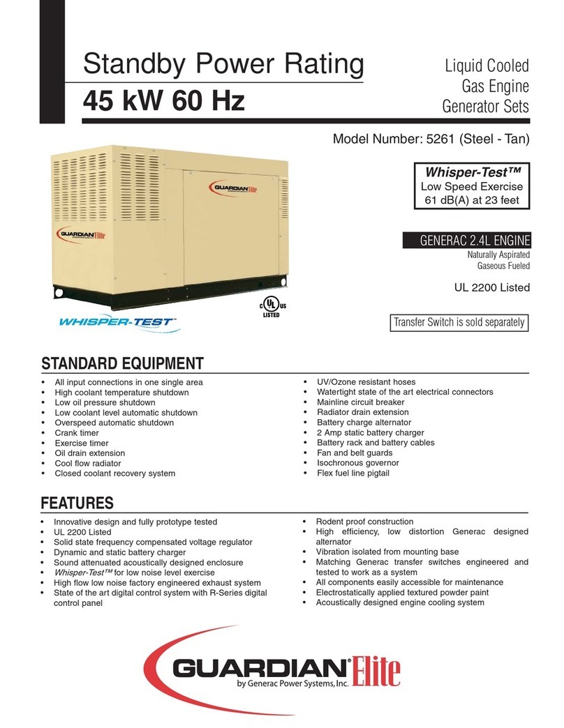 Generac Power Systems Guardian Elite Whisper Test 5261 User manual Generac Power Systems Guardian Elite Whisper Test 5261 User manual
