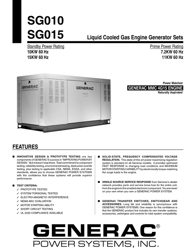 Generac Power Systems SG010 User manual Generac Power Systems SG010 User manual