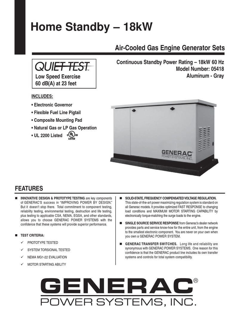 Generac Power Systems QUIET TEST 5418 User manual