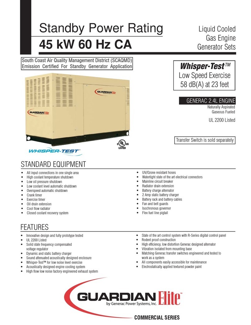 Generac Power Systems Guardian Elite QT04524 User manual