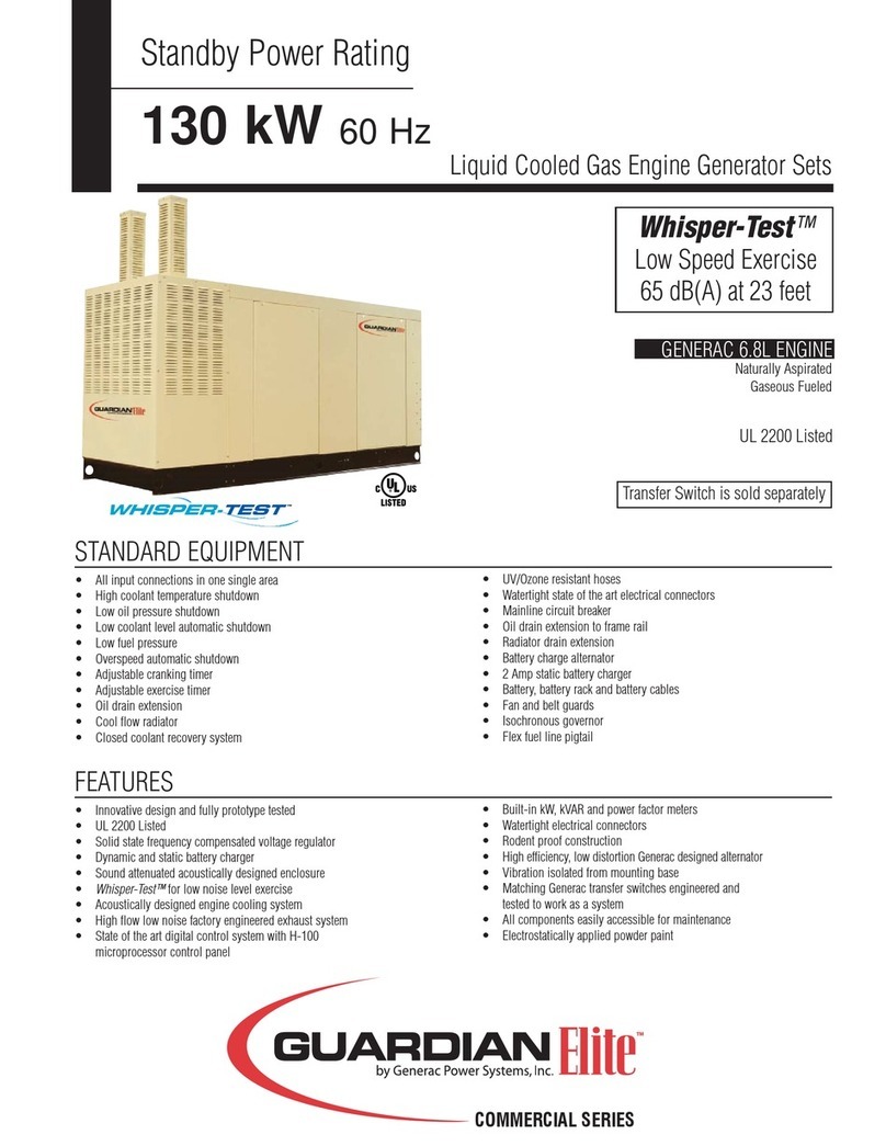 Generac Power Systems Liquid Cooled Gas Engine Generator Sets None User manual