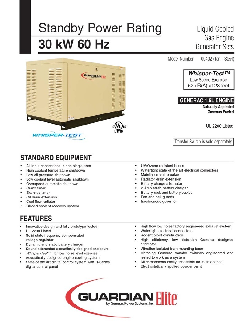 Generac Power Systems Guardian Elite 05402 User manual