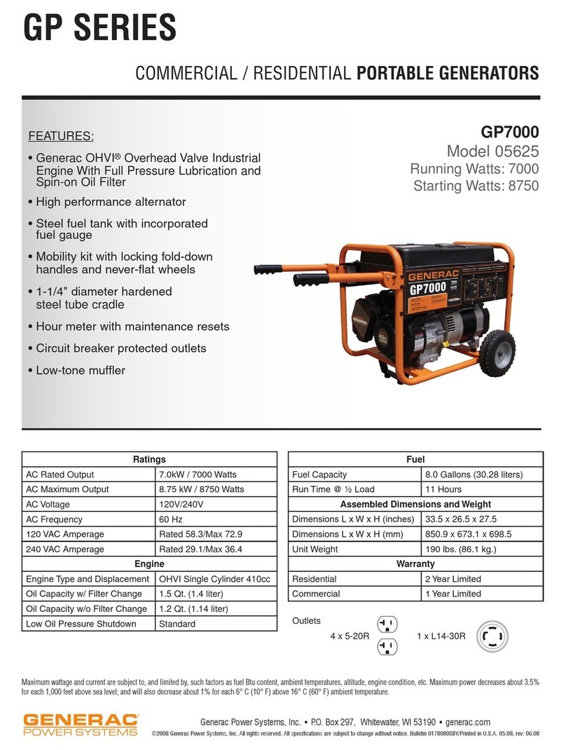 Generac Power Systems GP7000 User manual Generac Power Systems GP7000 User manual