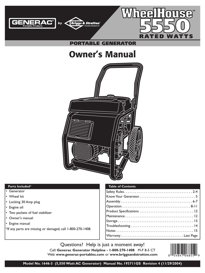 Generac Power Systems WHEELHOUSE 1646-3 User manual
