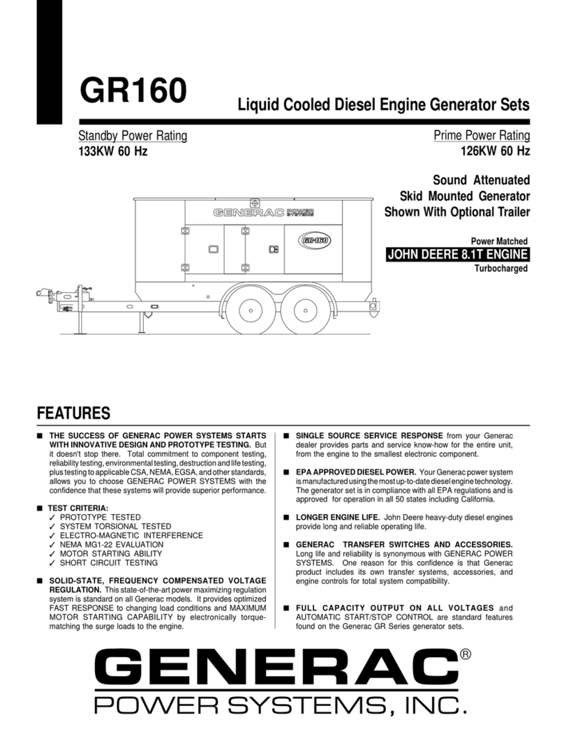 Generac Power Systems GR160 User manual Generac Power Systems GR160 User manual