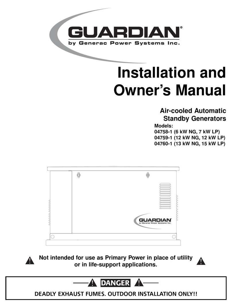 Generac Power Systems Guardian 04758-1 Installation instructions