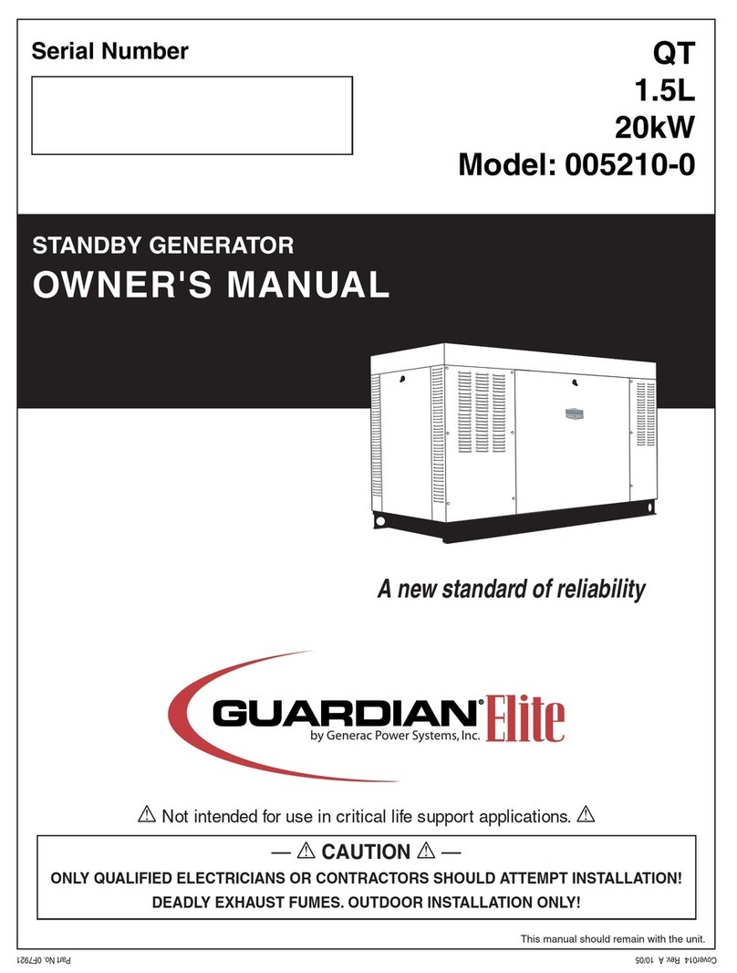 Generac Power Systems 005210-0 User manual