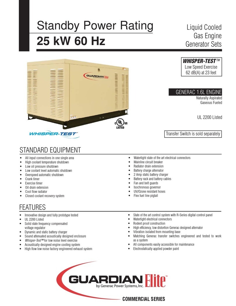Generac Power Systems Guardian Elite QT02516 User manual