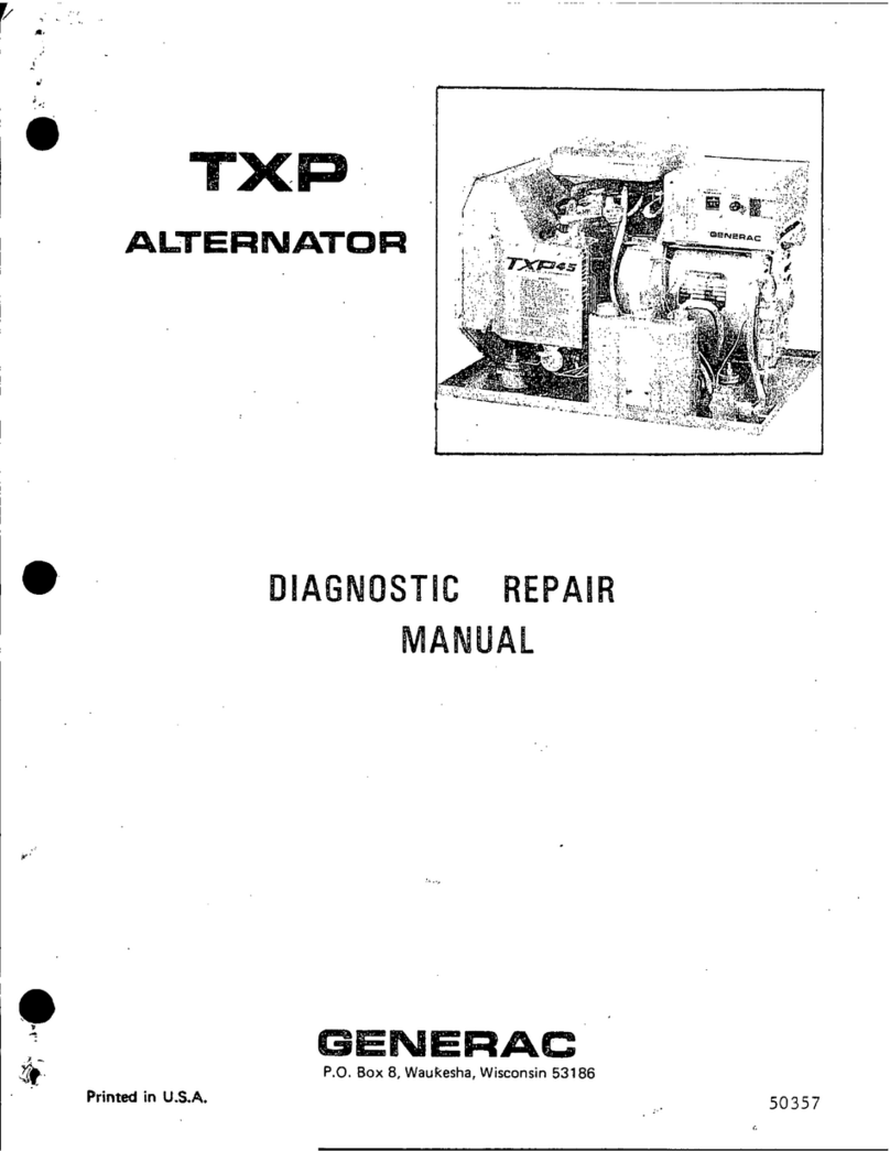 Generac Power Systems Alternator TXP Repair manual