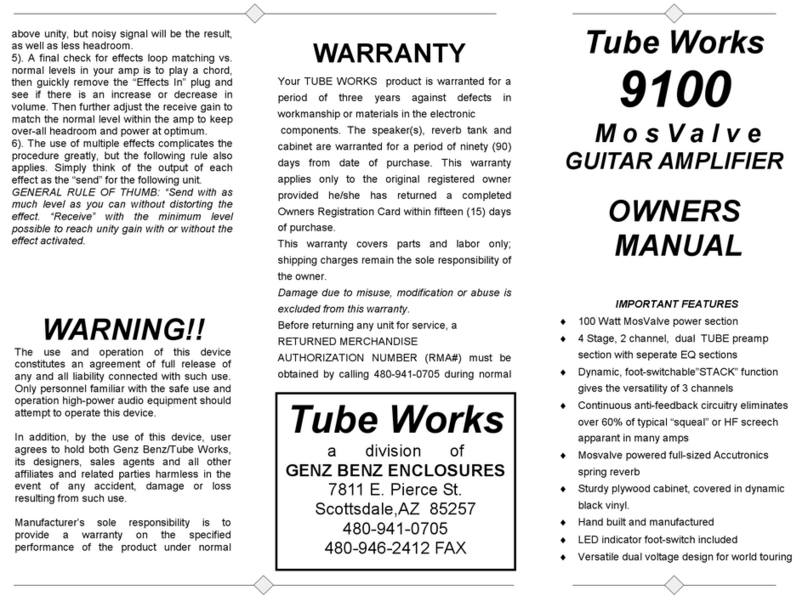 Tube Works 9100 MosValve User manual