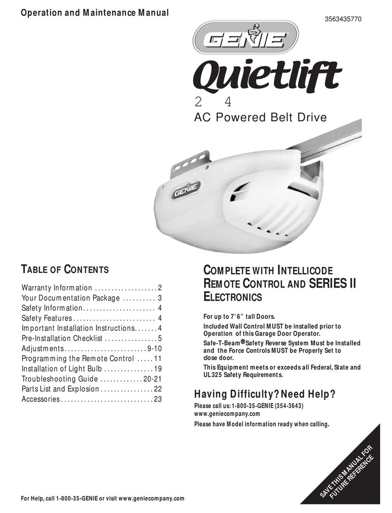 Genie QuietLift 2040C User manual Genie QuietLift 2040C User manual