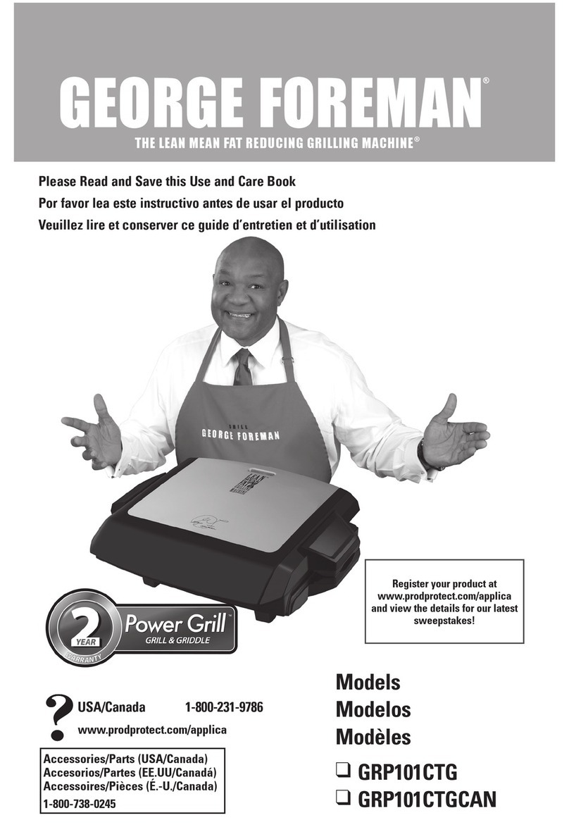 George Foreman Power Grill GRP101CTG Use and care book