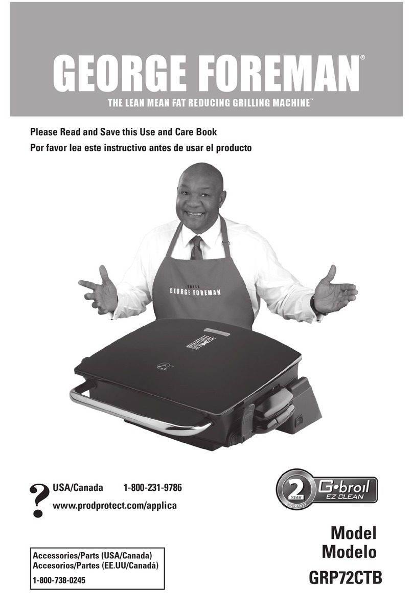 George Foreman G-broil GRP72CTB Installation instructions