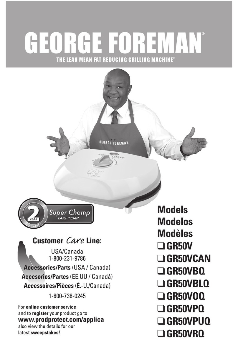 George Foreman Super Champ GR50V Installation instructions