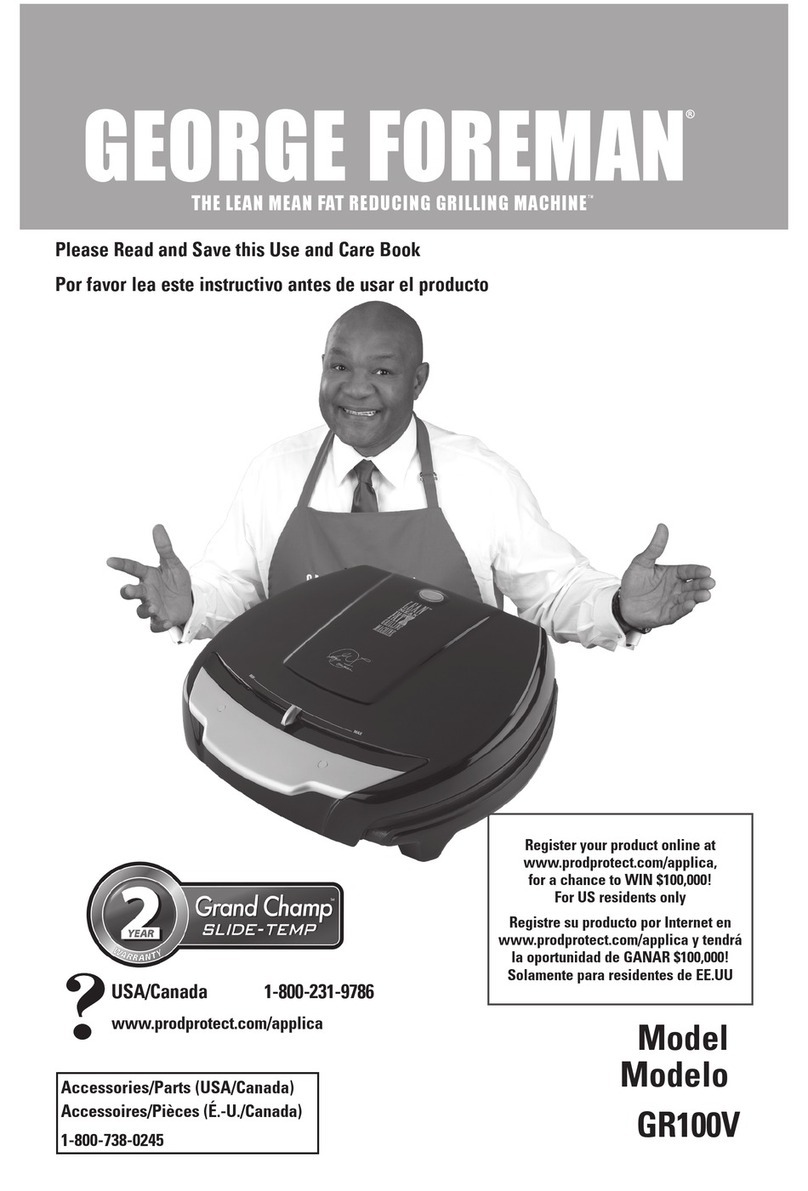 George Foreman Grand Champ GR100V Installation instructions