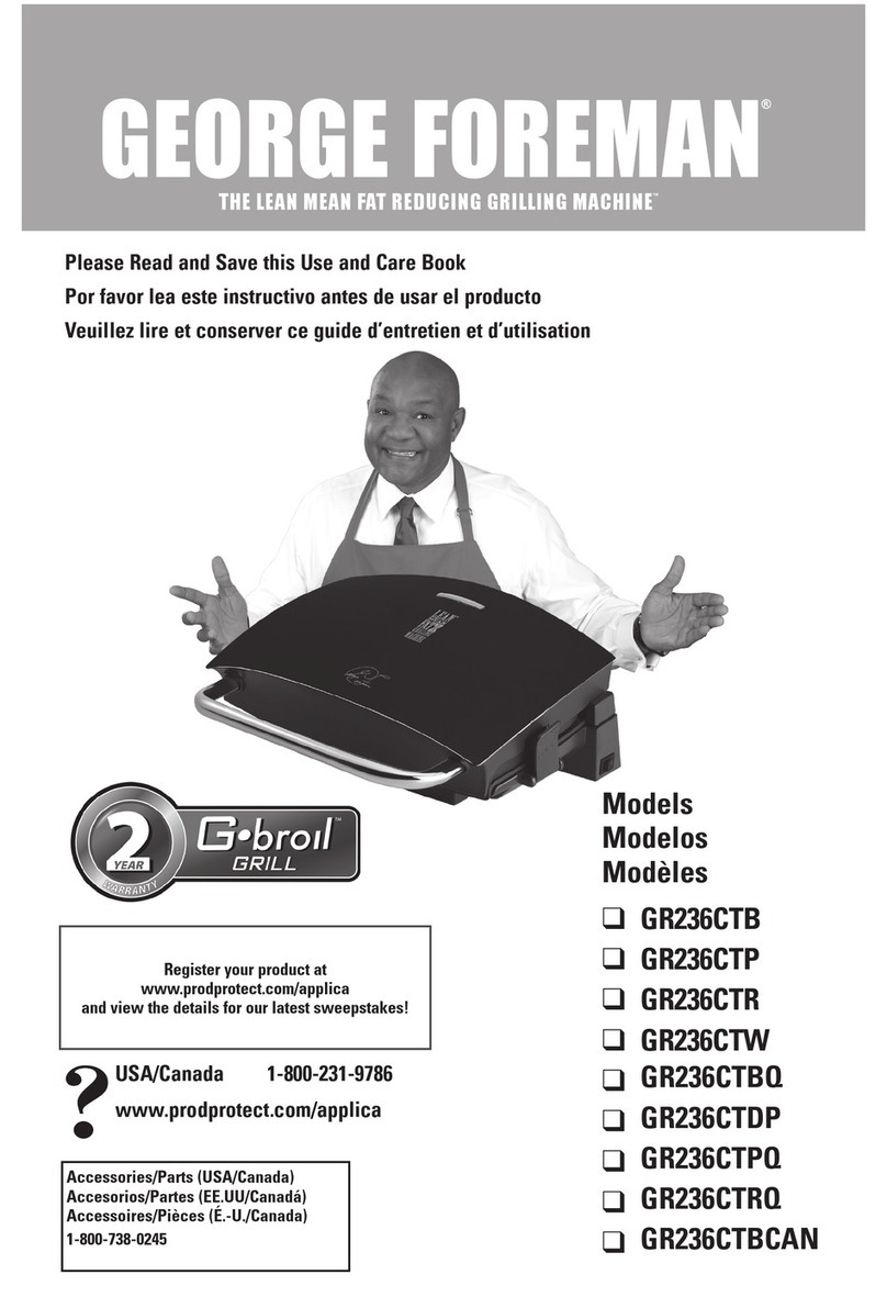 George Foreman G-broil GR236CTR Installation instructions