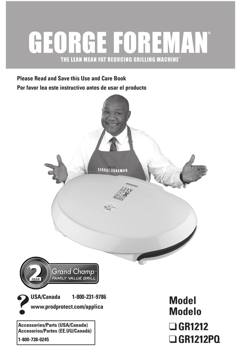 George Foreman GR1212 Use and care book