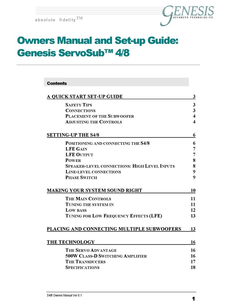 Genesis SERVOSUB S4/8 User manual