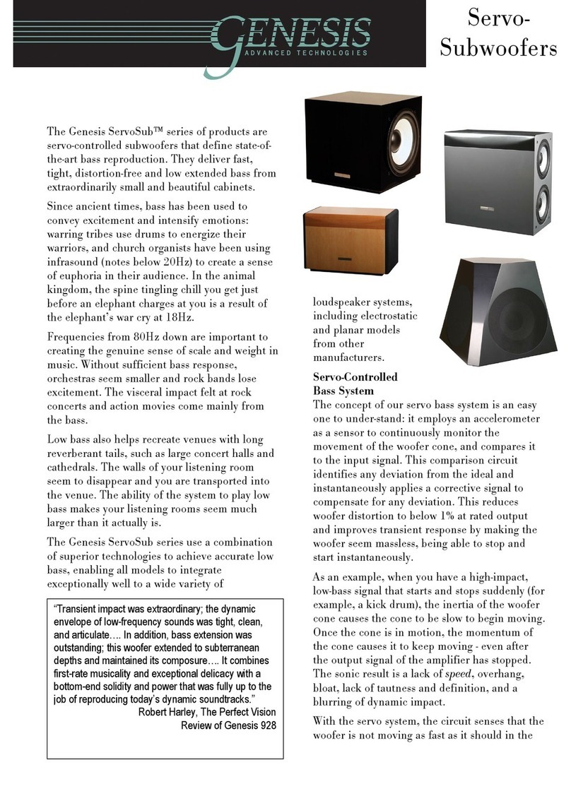 Genesis Servo-Subwoofer User manual