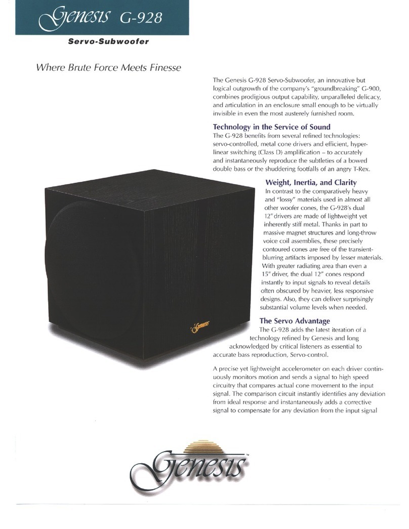 Genesis ServoSub G 928 User manual