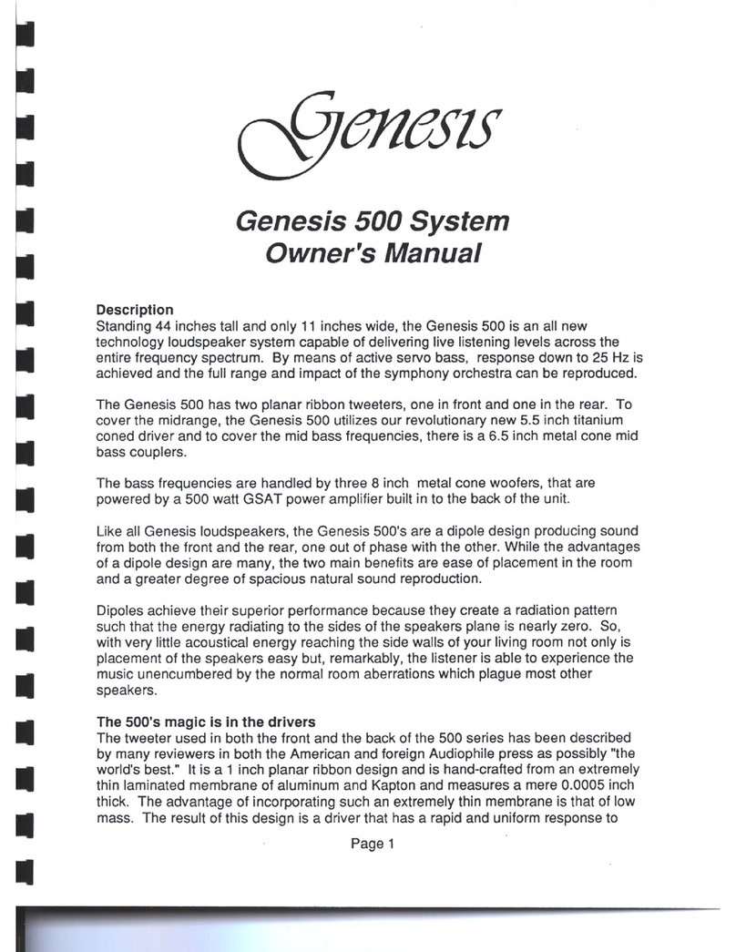 Genesis Krypton 500 owner's manual