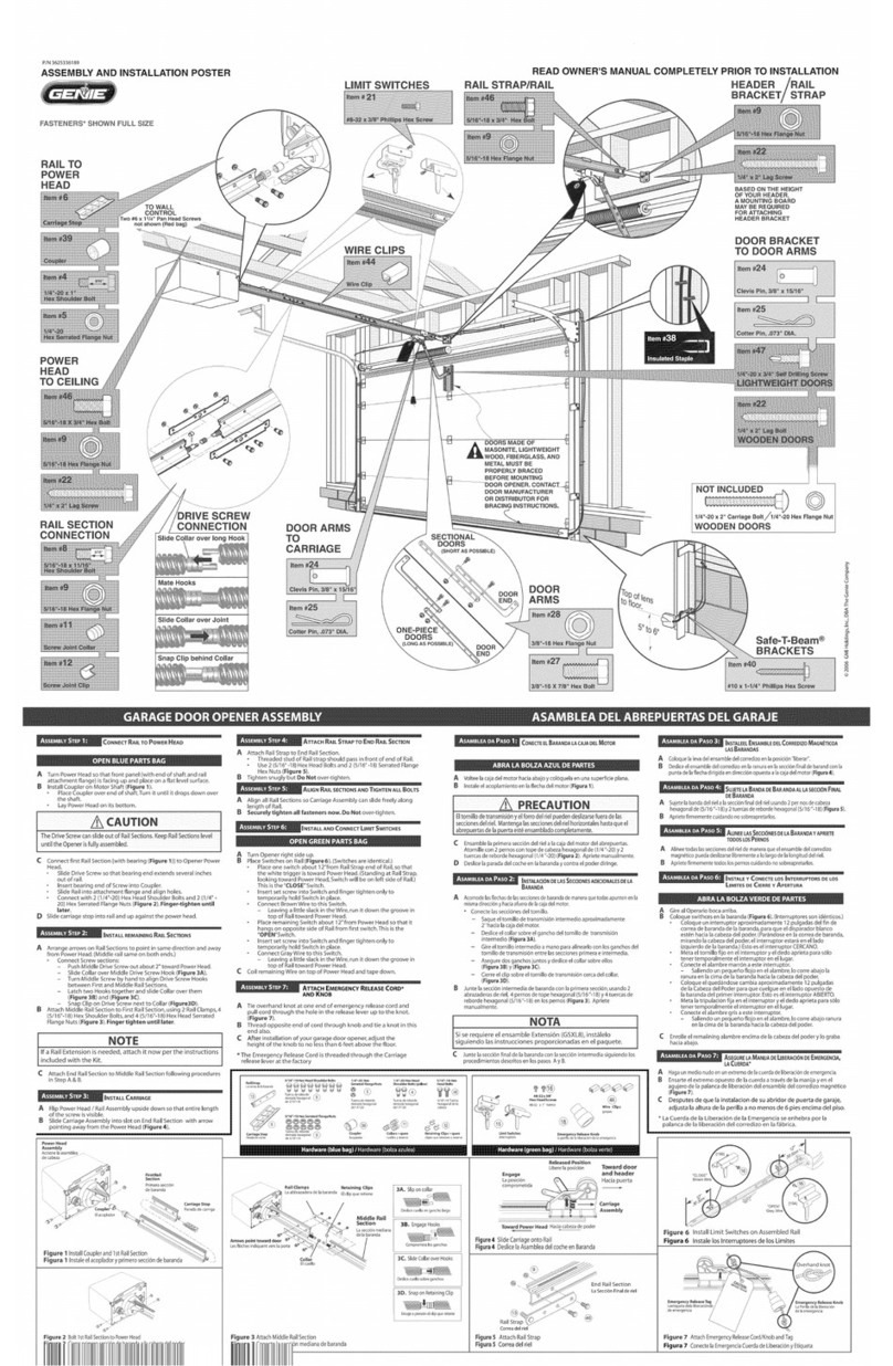 Genie 3625336189 Instruction Manual