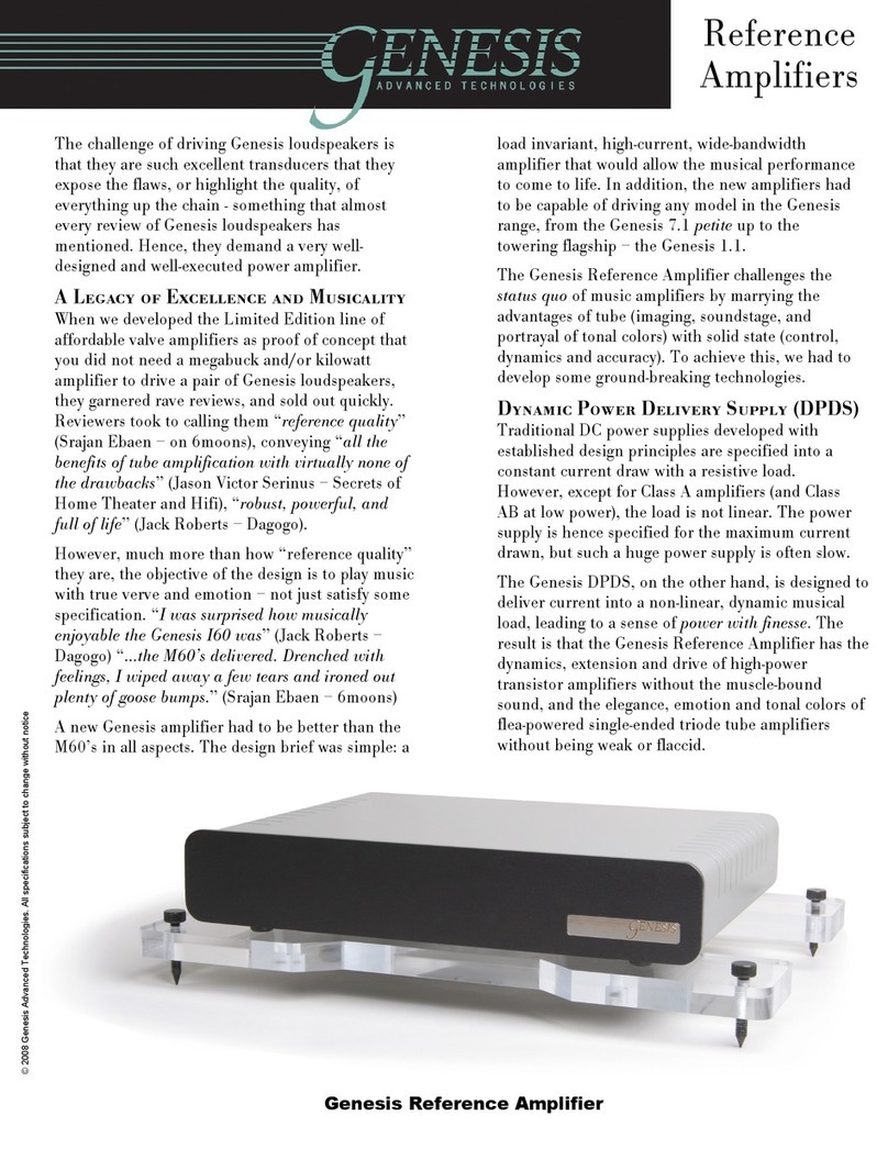 Genesis Reference Amplifier Service manual