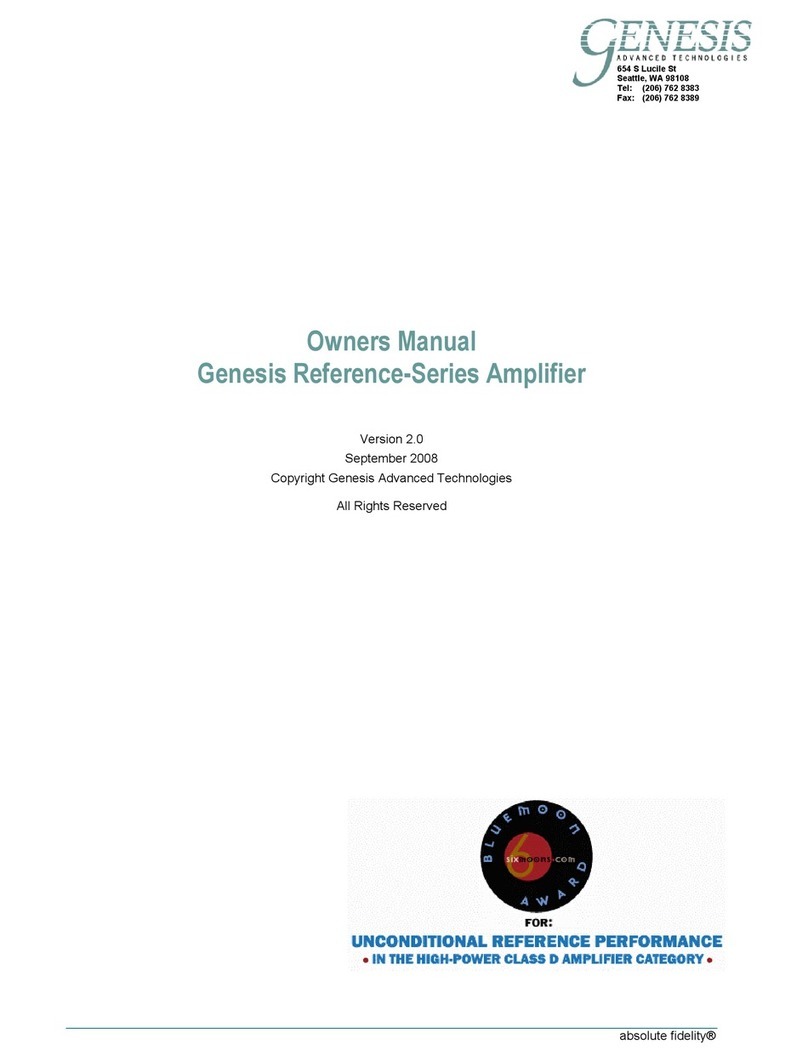 Genesis Genesis Reference-Series Amplifier None owner's manual