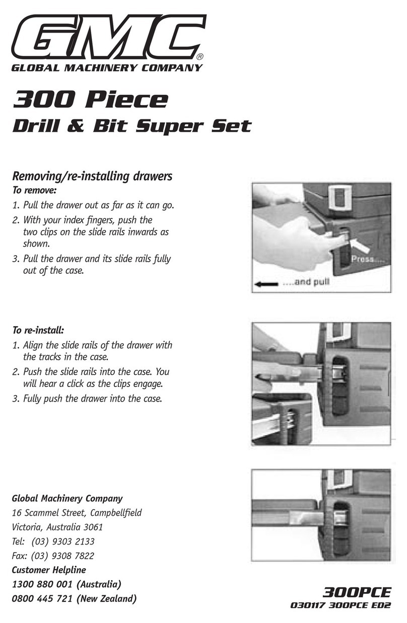 Global Machinery Company 300 Piece installation manual