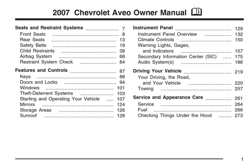 Chevrolet Aveo 2007 owner's manual