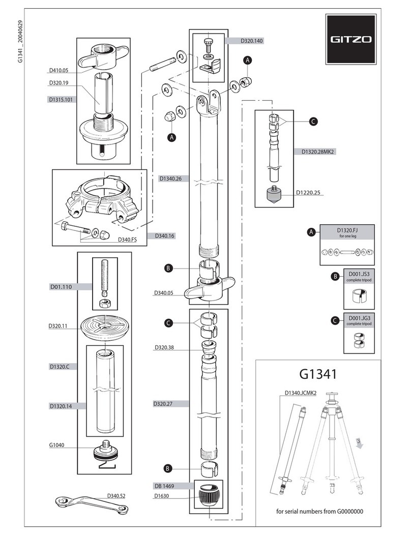 Gitzo Classic Inter Pro Studex Mk2  G1341 G1341 parts list