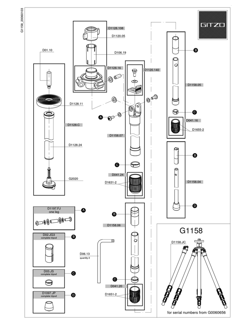 Gitzo G1158 parts list