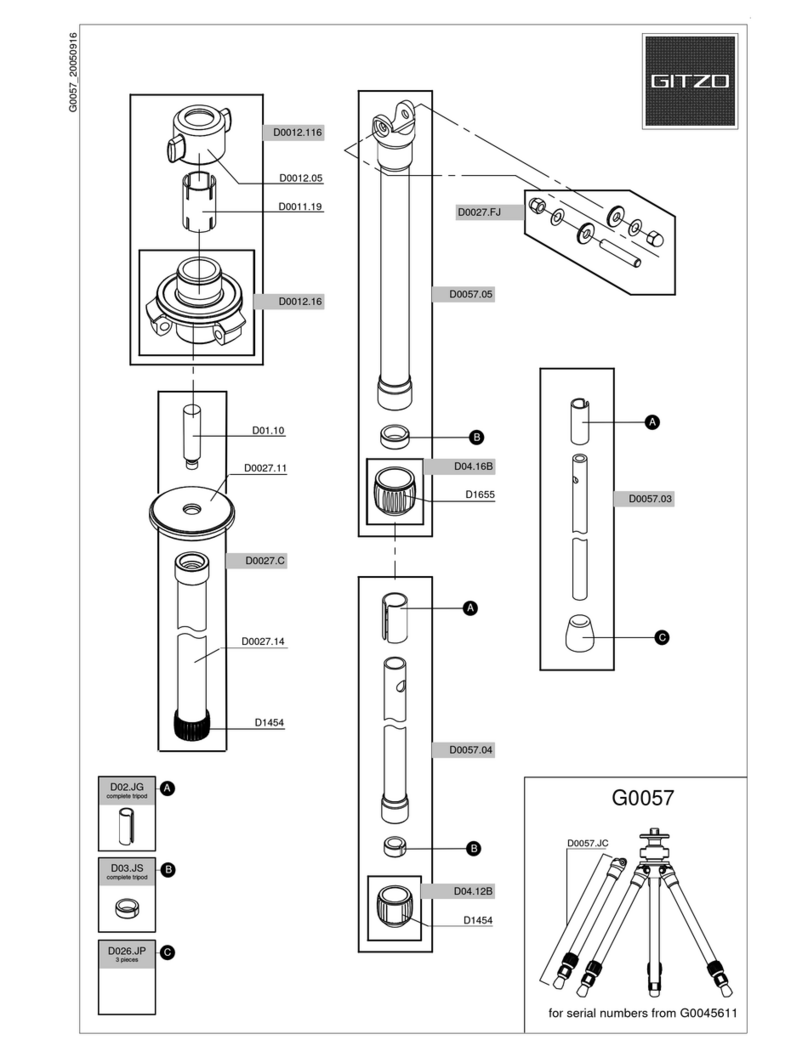 Gitzo G0045611 parts list