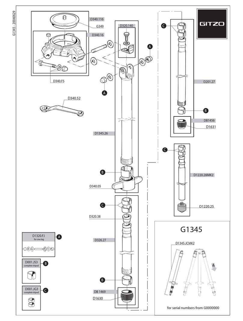 Gitzo Classic Inter Pro Studex Mk2  G1345 G1345 parts list
