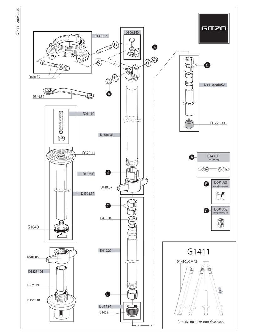Gitzo Classic Pro Studex Mk2 G1411 G1411 User manual Gitzo Classic Pro Studex Mk2 G1411 G1411 User manual