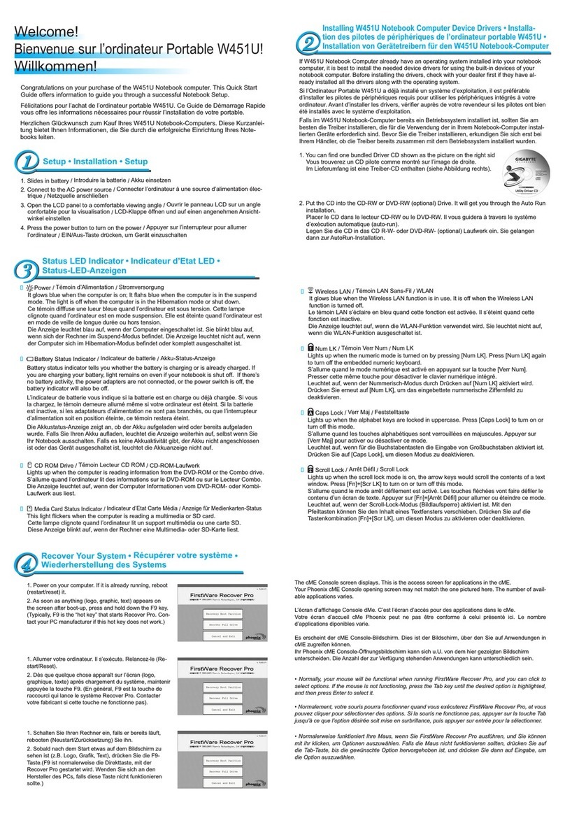 Gigabyte W451U User manual