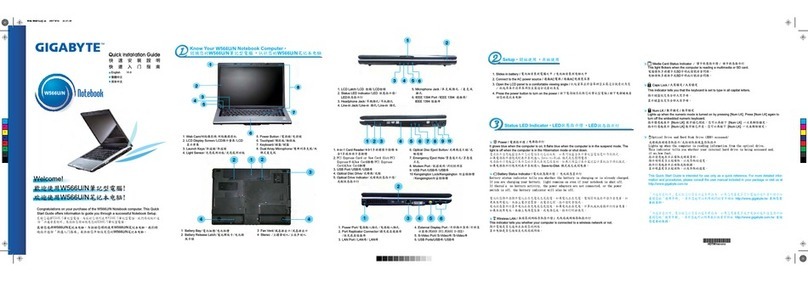 Gigabyte W566U/N Quick installation guide