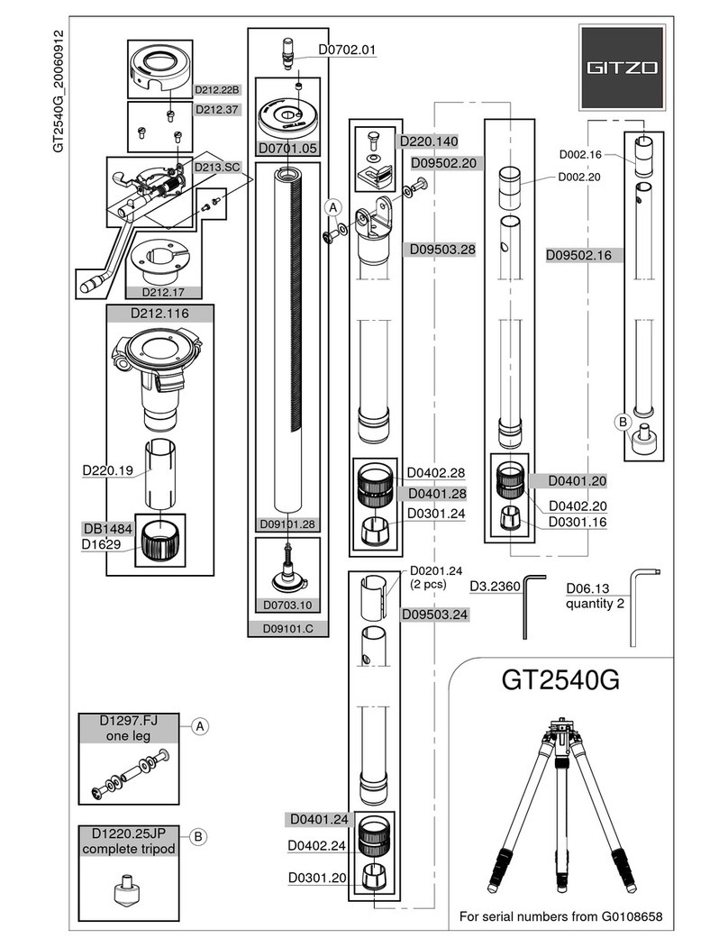 Gitzo GT2540G parts list