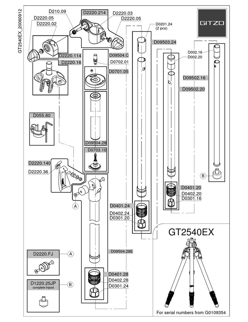 Gitzo GT2540EX parts list