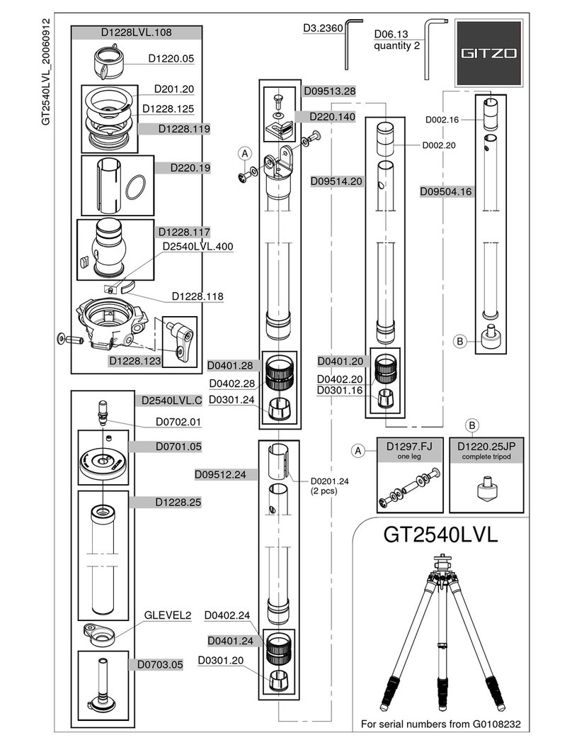 Gitzo GT2540LVL parts list