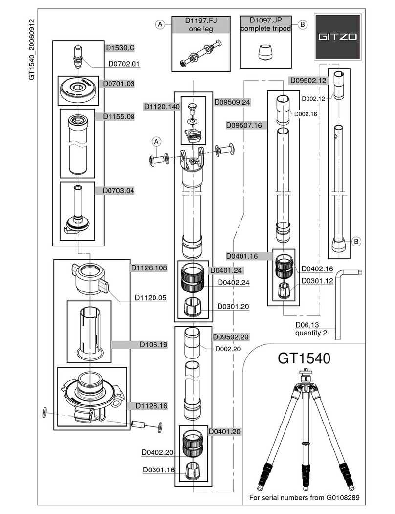 Gitzo GT1540 parts list