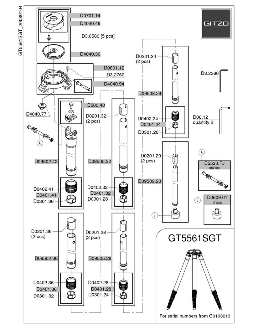 Gitzo Series 5 Systematic GT5561SGT User manual