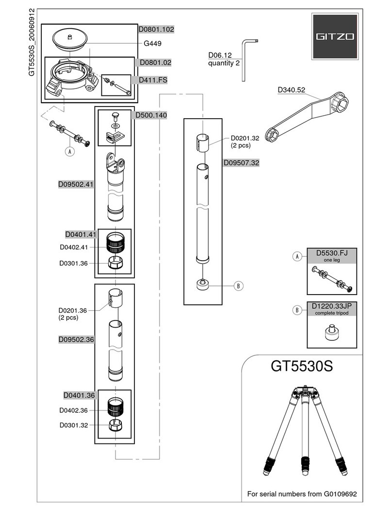 Gitzo Series 5 Systematic GT5530S User manual Gitzo Series 5 Systematic GT5530S User manual