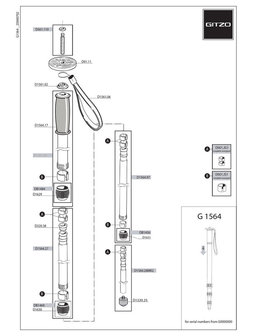 Gitzo Studex Mk2 G1564 G1564 G1564 User manual Gitzo Studex Mk2 G1564 G1564 G1564 User manual