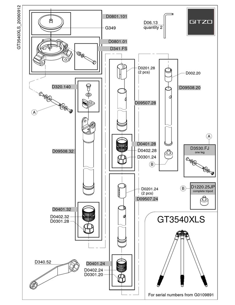 Gitzo Series 3 Systematic GT3540XLS parts list
