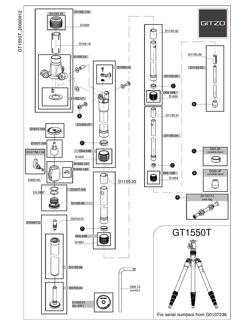 Gitzo Series 1 Traveler GT1550T User manual Gitzo Series 1 Traveler GT1550T User manual