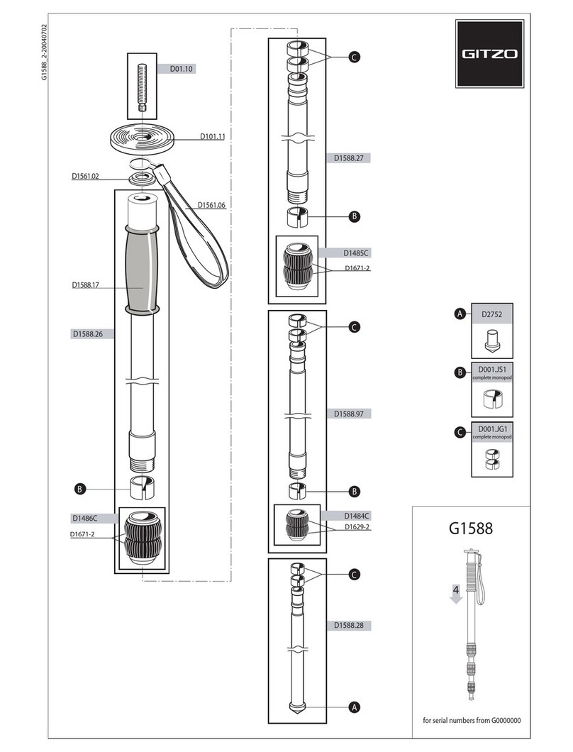 Gitzo MonoTrek Mountaineer Mk2 G1588 G1588 G1588 User manual Gitzo MonoTrek Mountaineer Mk2 G1588 G1588 G1588 User manual