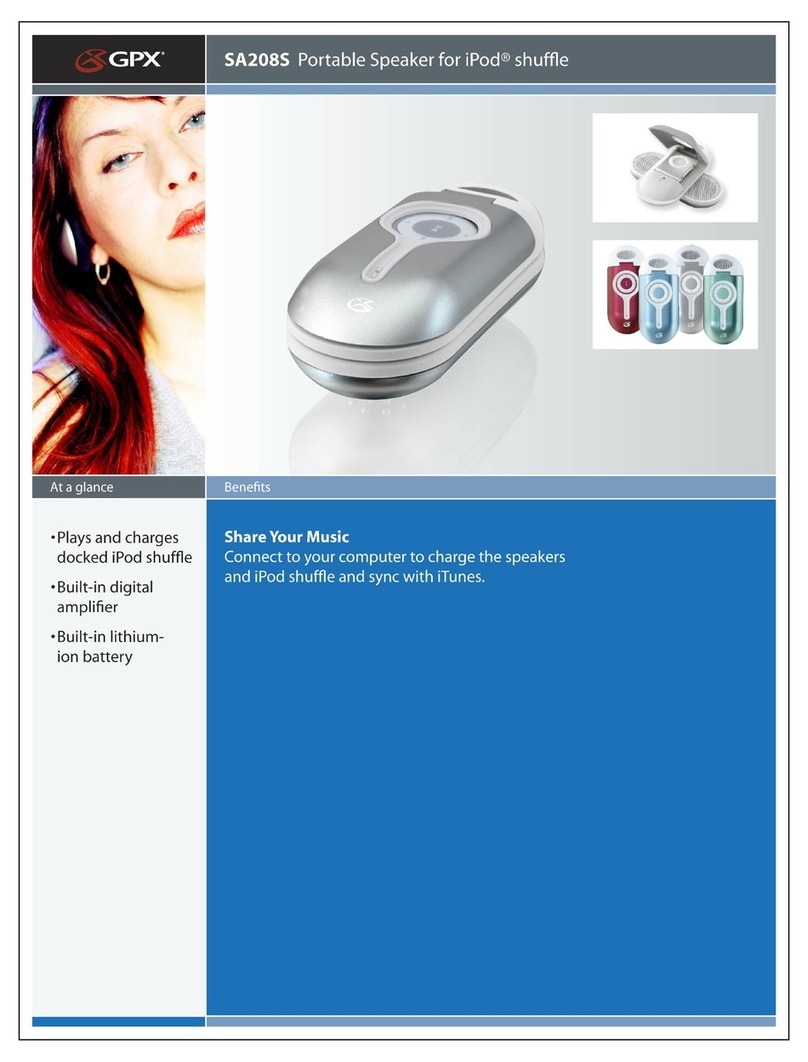 GPX SA2085 Specification sheet