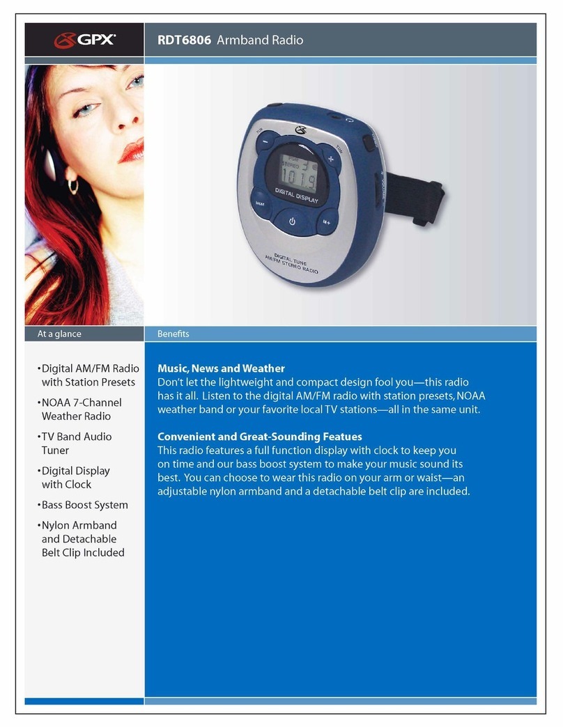 GPX RDT6806 Specification sheet